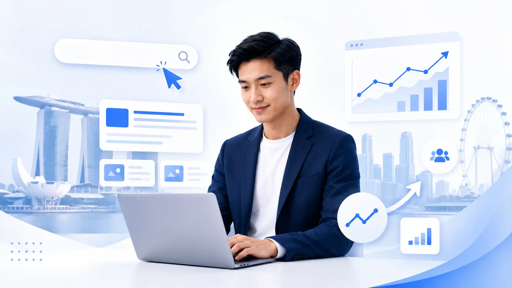 man using comptuter